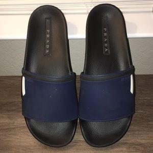 Prada Slides Navy & Black -Men Size 10 US/9 UK